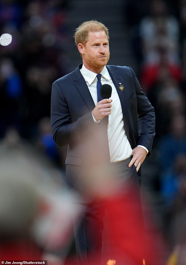 While onstage, Prince Harry said those who had gathered in Vancouver were there in a 'spirit of unity' while in parts of the world there was division and difficulty.