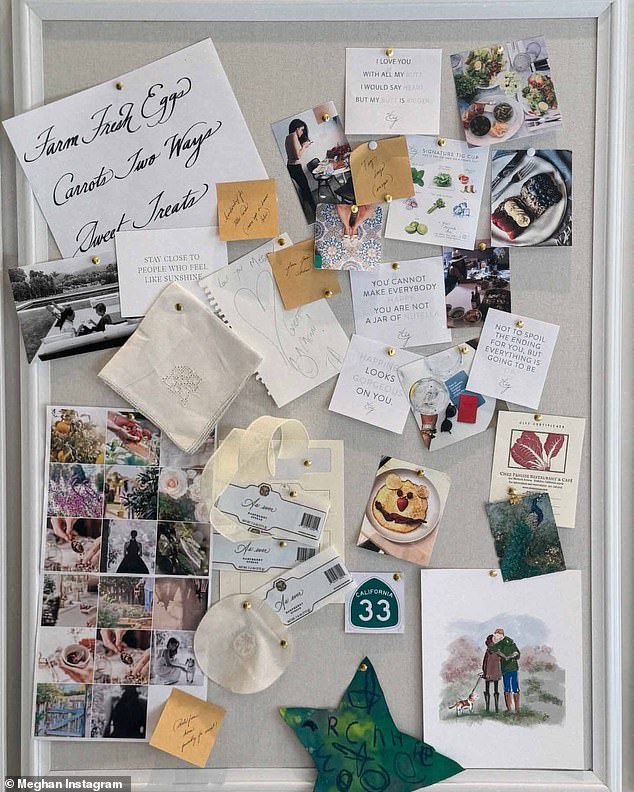 Now she has posted what looks to be a vision board for her new business with never before seen pictures and handwritten notes