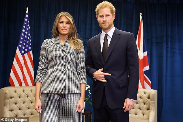 Harry and Melania Trump met for the first time in 2017 as he opened the third Invictus Games in Canada