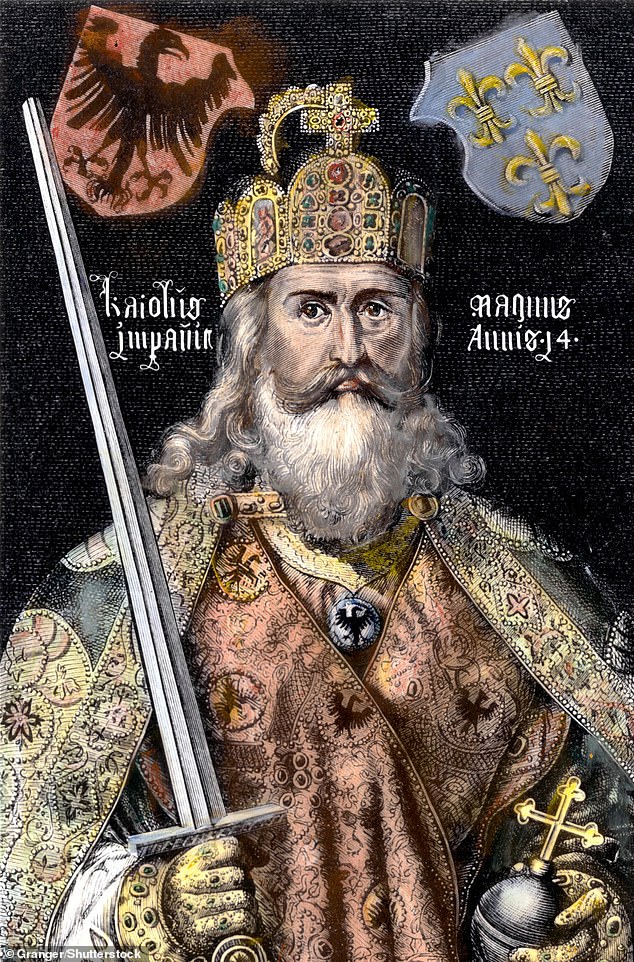 Sharon Stone's relation Charlemagne reigned as King of the Franks in what is now France from AD 768 until his death in 814