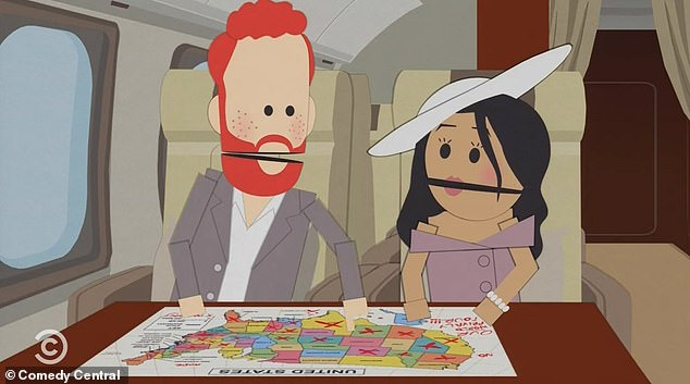 Back on their private jet, with their options exhausted, the couple decide to land in South Park