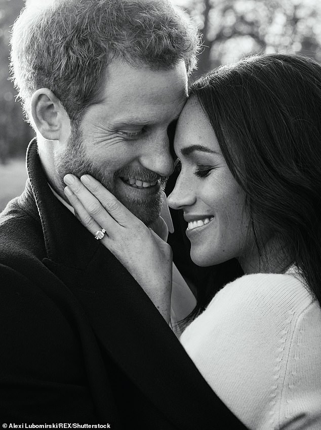 Prince Harry and Meghan Markle pose for their engagement photos at Frogmore House in December 2017