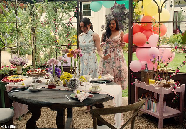 Meghan with actress Mindy Kaling in the trailer for 'With Love, Meghan' which was released last month