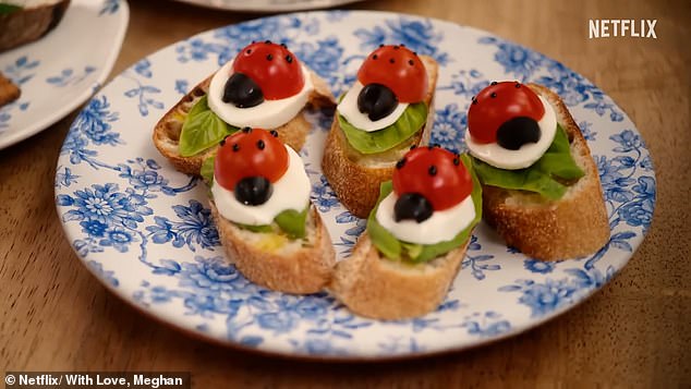 Viewers say some of Meghan's ideas are unoriginal such as the ¿Ladybug Caprese Bruschetta¿