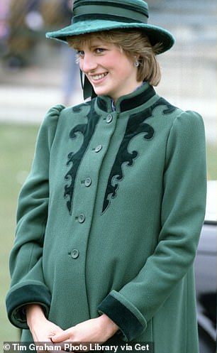 Diana wears a coat by Bellville Sassoon during a visit to Bristol in 1982