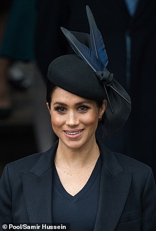 Meghan is also a fan, choosing one of the milliner's distinctive feathered designs for Christmas in 2018