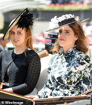 Beatrice and Eugenie arrived at Royal Ascot in 2018 both wearing Sally-Ann Provan hats