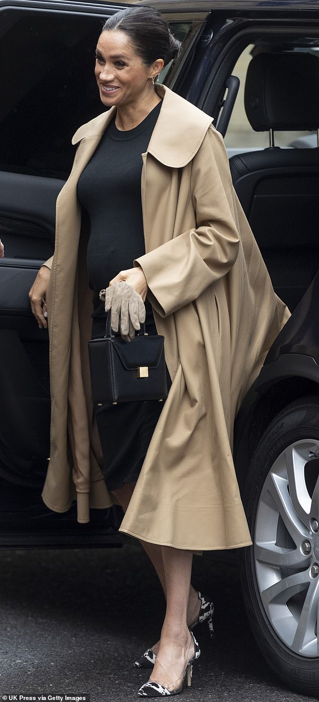 In January 2019, Meghan chose a luxurious Oscar de la Renta coat for her first public visit to Smart Works