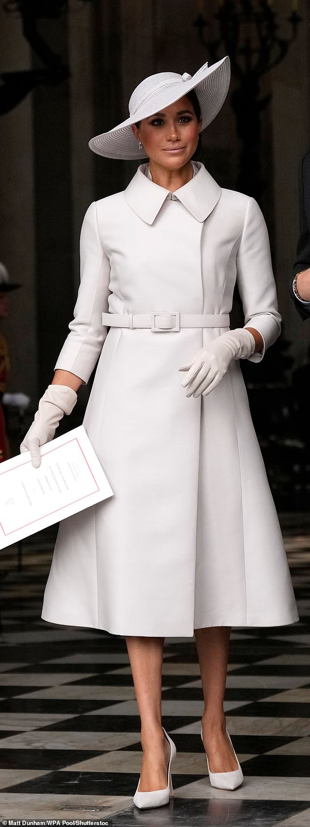 Meghan wore Dior at the service of thanksgiving for the reign of Queen Elizabeth II at St Paul's Cathedral in June 2022