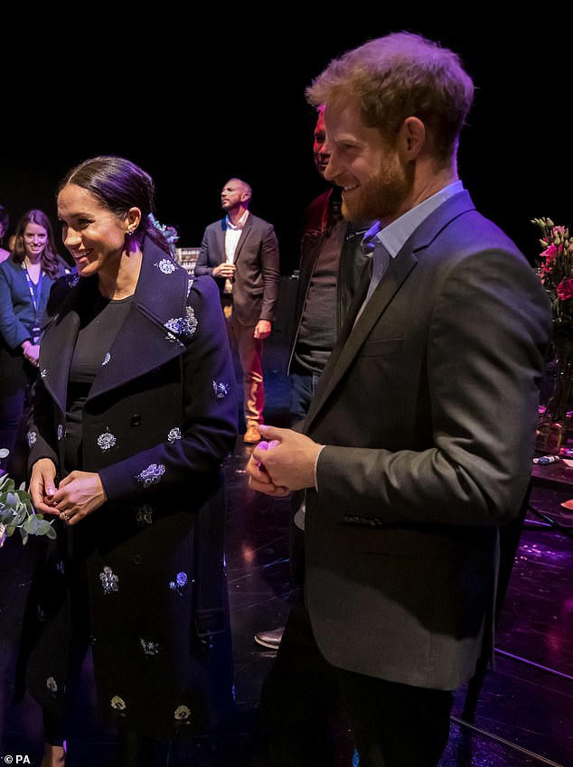 While pregnant with Archie, Meghan bloomed in a Stella McCartney floral embroidered coat at an event for the mental health campaign SHOUT