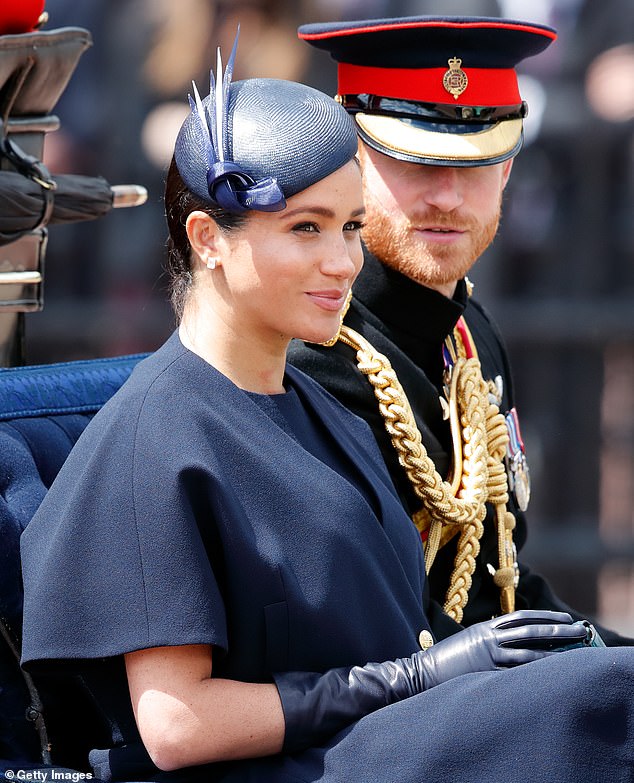 Meghan wore a magnificent cape coat by Clare Waight Keller for Givenchy to Trooping the Colour in 2019