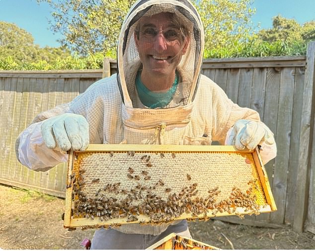 Branden Aroyan, Beekeeper from Pacific Coast Pollinators who helped set up Meghan's hives in 2023