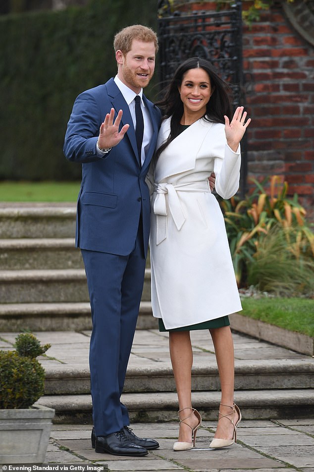 When Prince Harry and Meghan announced their engagement in November 2017, Meghan wore a white double-faced wool wrap coat by Canadian brand Line the Label