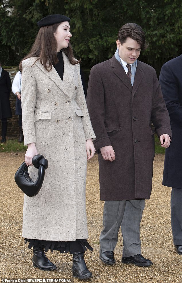 Princess Margaret's grandson Sam Chatto with his girlfriend, Eleanor Ekserdjian, at Sandringham last month