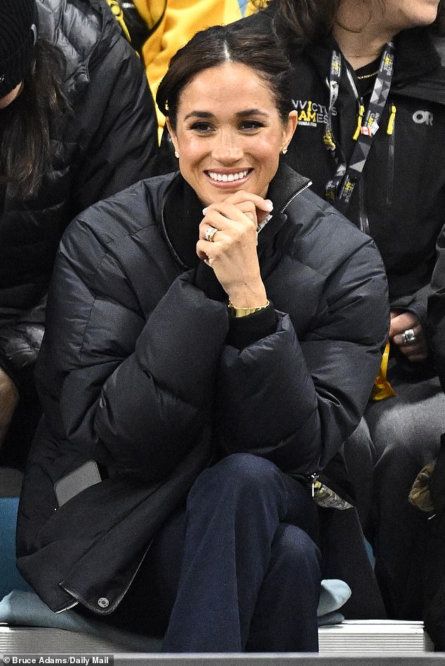 The Duchess of Sussex made a rare remark about her time on the hit show Suits while chatting to Invictus Games athletes in Vancouver over the weekend (seen at the Wheelchair Curling Pools semi-finals at the Hillcrest Recreation Centre in Vancouver yesterday)