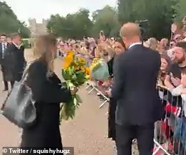 Moments later a second member of staff approached her and appeared to tell her that they had to take them from her, and this time, the Duchess handed over the blooms