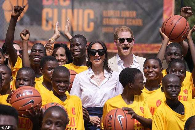 Prince Harry and Meghan at the Dream Big Basketball Clinic in Lagos, Nigeria