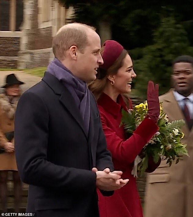 Catherine and William leave the church at Sandringham on Christmas Day in 2018