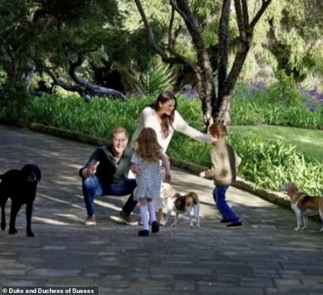 The Sussexes are pictured together in a family picture ahead of the programme's release