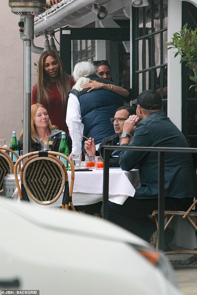 The duchess was seen hugging restaurant owner Gene Montesano and his wife Erika