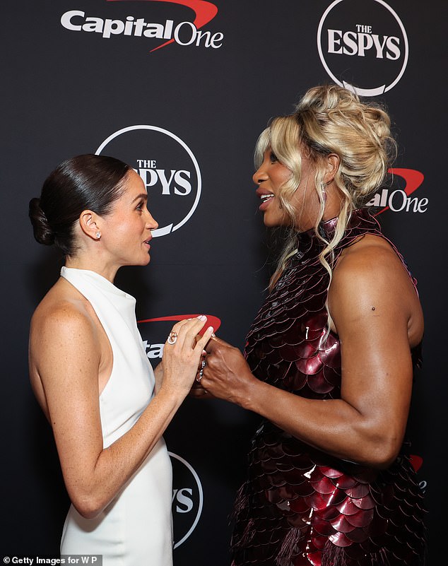 The Duchess of Sussex and Serena Williams are seen here at the ESPY Awards at Dolby Theatre in July 2024 in Hollywood, California