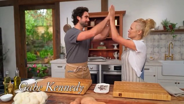 Pamela pictured high-fiving one of her celebrity guests on her programme