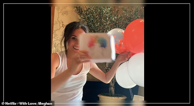 The second episode of the new Netflix series shows Meghan making a 'balloon arch' for Archie