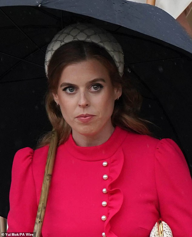 Princess Beatrice showcased a glamorous, spring-ready look at last year's Buckingham Palace garden party, hosted by Prince William