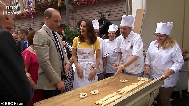 In 2017, Princess of Wales showed off her effortless culinary skills while in the German city of Heidelberg, as she expertly weaved the perfect pretzel on camera as locals applauded her impressive ability