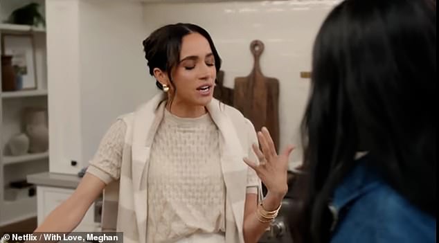 During their awkward viral moment, Meghan was seen telling Mindy, 'It's so funny you keep saying Meghan Markle, you know I'm Sussex now'