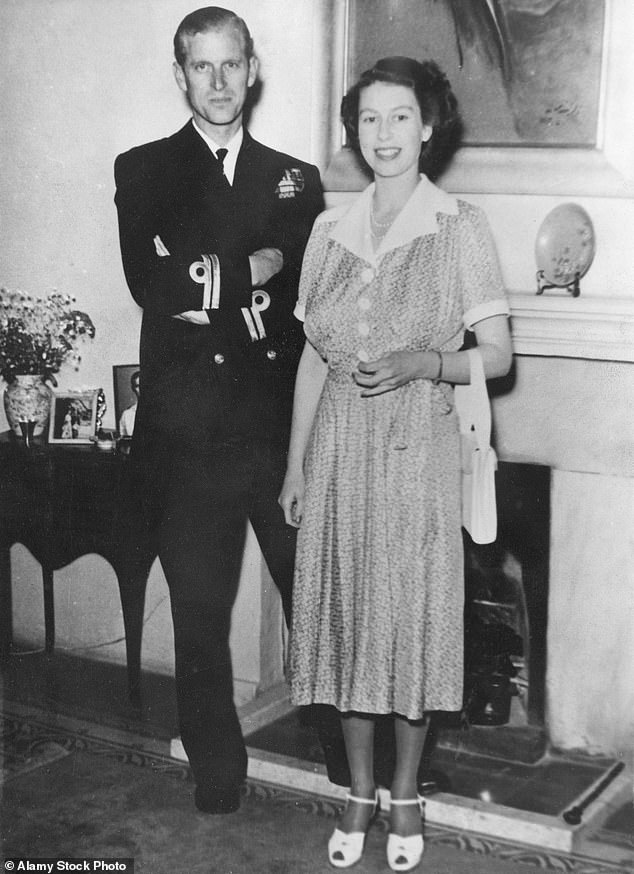 Elizabeth and Philip at Villa Guardamangia in Malta, where they lived during the early years of their marriage