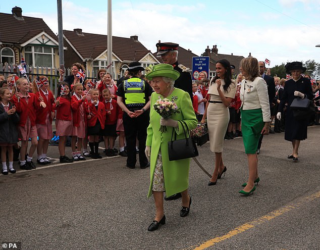 The monarch always walks at the front of the Royal Family due to well-established rules of the royal order of precedence