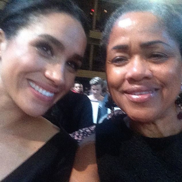 The other pictures include one of Meghan and her mother - both grinning while taking a selfie