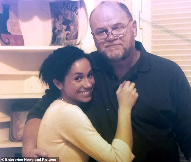 Meghan in an old photograph with her father Thomas Markle, from whom she is now estranged