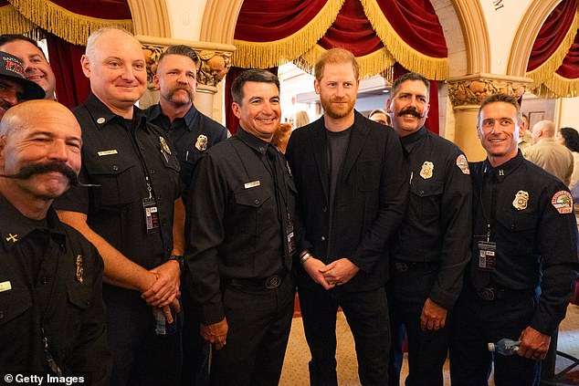 The father-of-two took photographs with first responders at the One805 Rock for Responders benefit