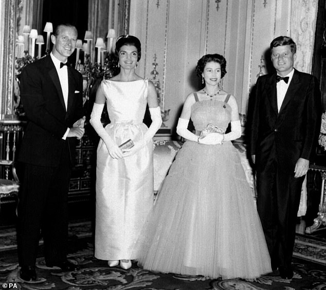 Queen Elizabeth and Prince Philip meeting First Lady Jacqueline Kennedy and US President John F Kennedy at Buckingham Palace in 1961