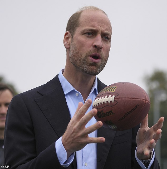 Prince William attends an American football event in London in October 2024