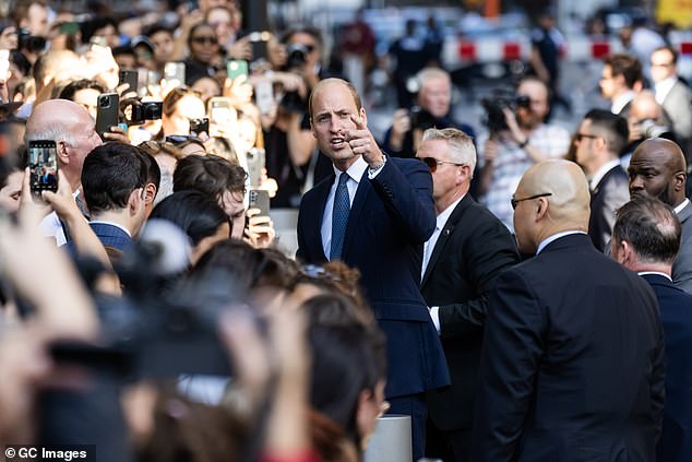 Prince William greets American royal fans during a visit to New York in September 2023