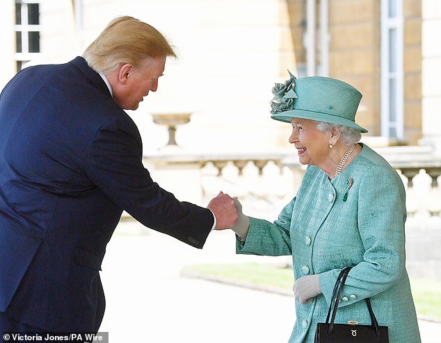 The Queen greets Donald Trump at Buckingham Palace in 2019