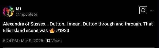 Some fans spotted the interesting link between Meghan and the plotline, with one writing on X, 'Watching 1923. Young lady¿s name Alexandra of Sussex. They say what¿s your real name, lol'