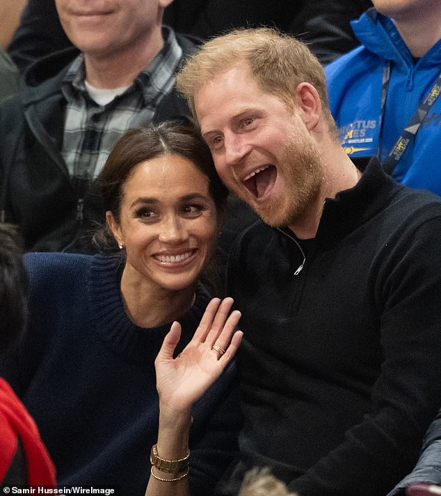 Meghan Markle has revealed a 'sweet' surprise that her husband Prince Harry organized for her while she was away traveling for work. The couple are seen here in February