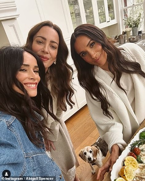 Abigail (pictured left with Kelly and Meghan) told Hello that the pair have a 'private a friendship' but she was happy that Meghan could show off her 'natural' self doing what she loves