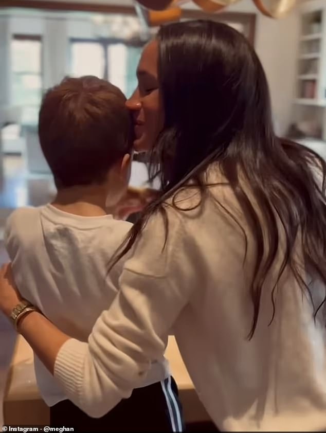 Meghan Markle is pictured with her eldest child, Archie, who celebrated his sixth birthday on May 6