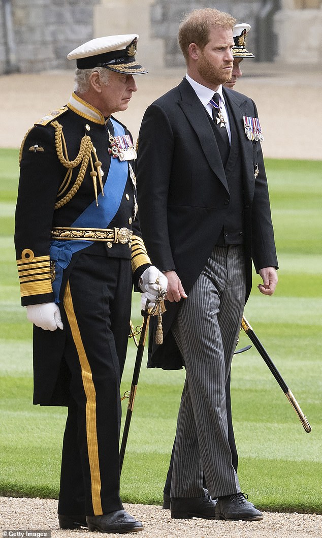 In the astonishing interview, Harry revealed that he did not know how long his father Charles had left (pictured together in 2022)