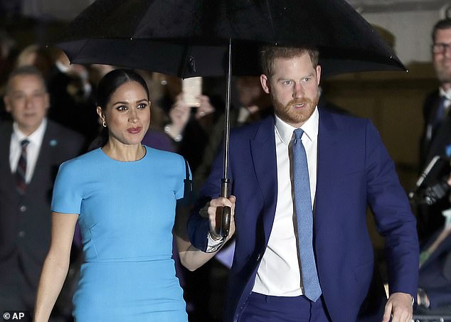 The row between the Beckhams and their eldest son bears all the hallmarks of the Duke and Duchess of Sussex's catastrophic rift with the Royal Family when they 'Megxited' Britain for Montecito. Pictured in 2020