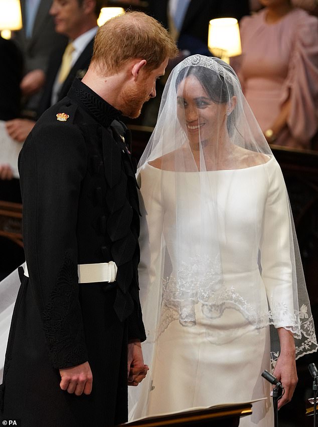 Harry allegedly told Meghan that she looked 'amazing', to which she replied: 'Thank you'
