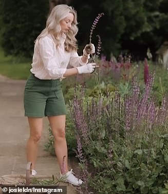 Another content creator whose social media page is now littered with gardening clips is Josie (pictured), who runs Fashion Mumblr, a well-known blog in the industry, and boasts 308K followers on her Instagram account