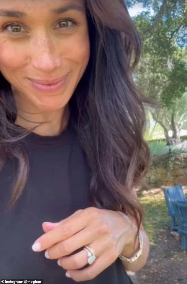 Meghan Markle (pictured, on her Instagram) has left people baffled after sharing a wholesome picture of her morning 'garden haul'