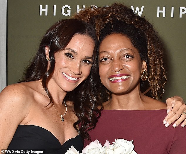 Meghan Markle with Kadi Lee at a Highbrow Hippie event in Venice, California, last November