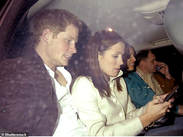 Harry and Natalie Pinkham are spotted driving around South Kensington in February 2007